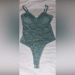 Sea foam floral print corset look body suit